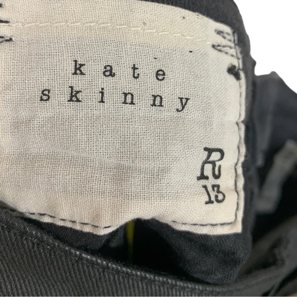 R13 Kate Low Rise Slim Straight Leg Limited Edition Metallica Jeans Size 27 - Picture 10 of 14